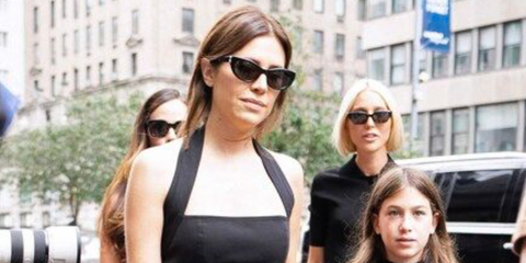 Dasha Zhukova was seen wearing black Saint Laurent Sun SL M126 001 sunglasses