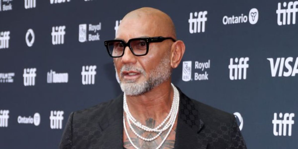 Dave Bautista was seen wearing black Gucci GG1084S 001 square sunglasses to attend "The Last Showgirl" premiere during the 2024 Toronto International Fim Festival