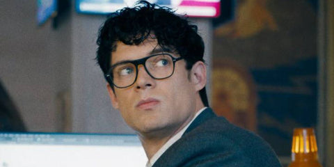 David Corenswet was seen wearing black Oliver Peoples Nilos OV5439U 1005 optical glasses in 2025 movie Superman: Legacy