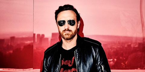 David Guetta was seen wearing gold Ray-Ban Aviator RB 3025 181 sunglasses