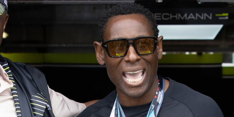 Actor David Harewood was seen wearing black Tom Ford Redford TF1153 01E sunglasses with yellow lenses at the Monaco E-Prix 2025. Shop online now on Pretavoir