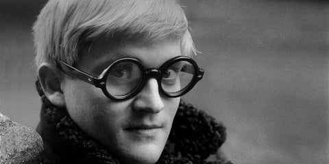 Young David Hockney was seen wearing the now-archived Cutler and Gross 0736, which the brand has since reinterpreted in the Cutler and Gross 1396 01 Shiny Black round glasses.