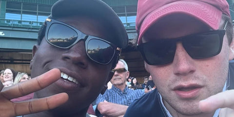 Industry actor David Jonsson, pictured left, was seen wearing black acetate and gold Cartier CT0396S 001 square sunglasses in his birthday celebratory post on Instagram