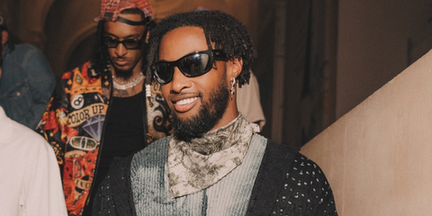 American football player Denzel Ward of the Cleveland Browns was seen wearing black Ray-Ban Mega Balorama RB 2289 901/31 sunglasses in his Instagram post, July 2025.