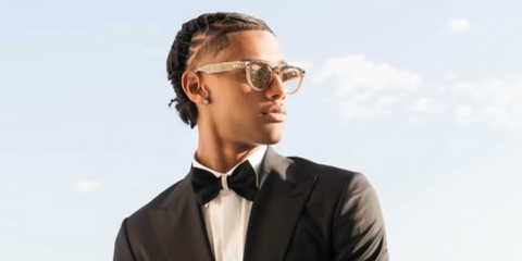 French basketball player Diamant Blazi was seen wearing warm stone Ray-Ban Meta Headliner RW4009 6705/ZX Photochromic Smart Glasses in his Instagram post, January 2026.