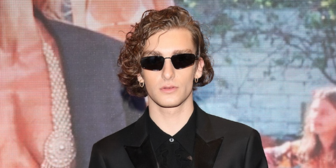 Italian actor Domenico Cuomo was seen wearing black Dsquared2 Icon 0015/S 807IR sunglasses at the Dsquared2 Eyewear event in Rome, Italy, May 2025. Shop online now on Pretavoir