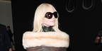 Donatella Versace wore dark tortoise Gucci GG2275S 002 sunglasses at the Gucci Spring/Summer 2027 show during Milan Fashion Week