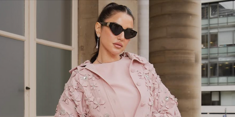 Tunisian actress Dorra Zarouk was seen wearing black Dolce&Gabbana DG4469 501/87 sunglasses at the Georges Hobeika Haute Couture Fall/Winter 2025 fashion show during Paris Couture Week. Shop online now on Pretavoir