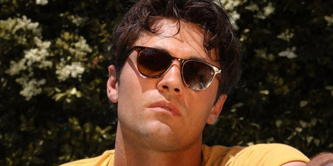 Actor Drake Rodger was seen wearing brown tortoiseshell Garrett Leight Brooks 2002 SPBRNSH/SFPCOF Polarised sunglasses in a Popternative Magazine feature, June 2025.