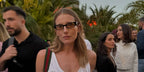 Dree Hemingway was seen wearing black Gucci GG1635S 003 cat eye sunglasses in her Instagram post, July 2024