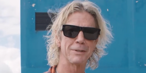 Guns N' Roses bassist Duff McKagan was seen wearing black Saint Laurent Sun SL 659 001 sunglasses in his Instagram reel, November 2025.