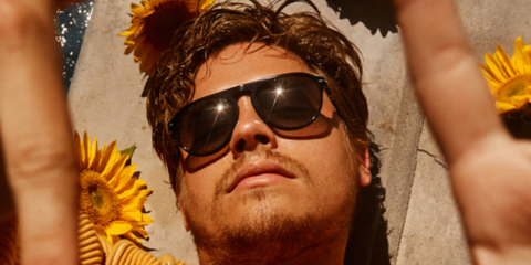 Dylan Sprouse wears Persol 3302S 95/M3 Polarised sunglasses on the cover story of L'Beauté Homme Print Issue N.01