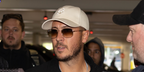 Footballer Eden Hazard was seen wearing gold Ray-Ban RB 3706 001/51 square sunglasses with brown gradient lenses at The Emirates FA Cup Final 2026.