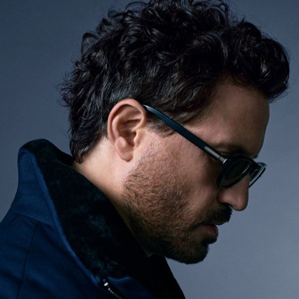 Venezuelan actor Edgar Ramirez was seen wearing black Giorgio Armani AR8244 5875/53 sunglasses in That's So Armani campaign, 2025.
