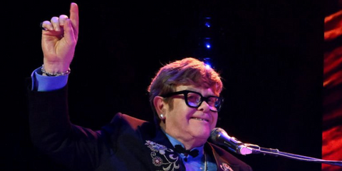 Sir Elton John was seen wearing Cutler and Gross 1305 01 Black optical glasses onstage at Elton John AIDS Foundation's 33rd Annual Academy Awards Viewing Party