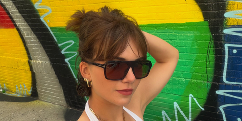 Actress Emilia Jones was seen wearing black Tom Ford Vincent TF1176 01A sunglasses in her Instagram post, June 2026.