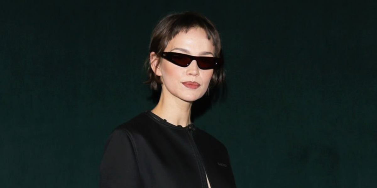 German actress Emilia Schule was seen wearing black Gucci GG1779S 001 sunglasses at the Gucci Fall/Winter 2025 fashion show during Milan Fashion Week