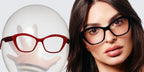 Emily Ratajkowski was seen wearing black Marc Jacobs The Glasses Marc 802 MNG cat-eye optical glasses in the Marc Jacobs Eyewear Spring/Summer 2025 campaign.