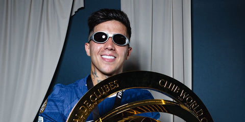 Argentine footballer Enzo Fernandez of Chelsea FC was seen wearing silver Oakley Eye Jacket Redux OO9438 05 Prizm Polarised sunglasses for a portrait following their win over Paris Saint-Germain in the Club World Cup final in New Jersey, July 2025.