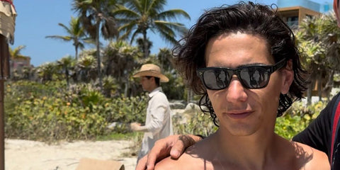 Uruguayan actor Enzo Vogrincic was seen wearing black Oliver Peoples Birell Sun OV5524SU 1492/R5 sunglasses