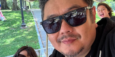 Voice actor Eric Bauza of the Looney Tunes was seen wearing black Tom Ford Fletcher TF832 01D Polarised sunglasses following the Boston Film Festicalm shared through his Instagram post, September 2025.