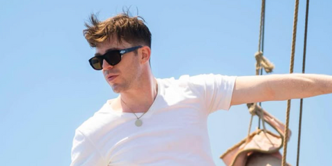 Spanish actor Eric Masip was seen wearing black Persol 0050S 95/31 sunglasses in his Instagram, July 2025.