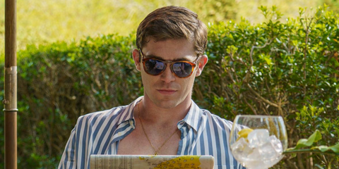 Spanish actor Eric Masip was seen wearing light tortoiseshell Persol Steve McQueen 0714SM 96/56 Folding sunglasses with blue lenses in Through My Window: Across The Sea.