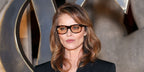 Supermodel Eva Herzigova was seen wearing tortoiseshell Saint Laurent Sun SL 815 Romy 009 sunglasses with light brown lenses at the Saint Laurent Fall/Winter 2026 fashion show during Paris Fashion Week.