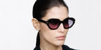 Female model wears Tom Ford TF 1341 01B Sunglasses