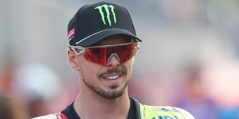 Italian motorcycle racer Fabio Di Giannantonio was seen wearing white Oakley Sphaera Slash OO9499 02 sunglasses with Prizm field lenses during the Sprint ahead of the MotoGP of Portugal 2025.