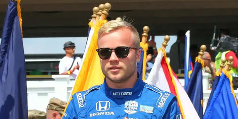 Swedish professional racing driver Felix Rosenqvist was seen wearing black Ray-Ban RB 4259 601/71 round sunglasses. Shop online now on Pretavoir
