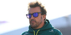 Fernando Alonso was seen wearing matte black Oakley Ojector OO9018 03 square sunglasses with purple violet Prizm lenses at the 2024 F1 Grand Prix of Japan