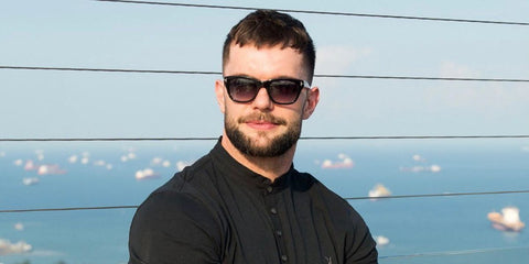 Irish professional wrestler Finn Balor was seen wearing black Tom Ford Snowdon TF0237 05B sunglasses with grey gradient lenses in Singapore. Shop online now on Pretavoir