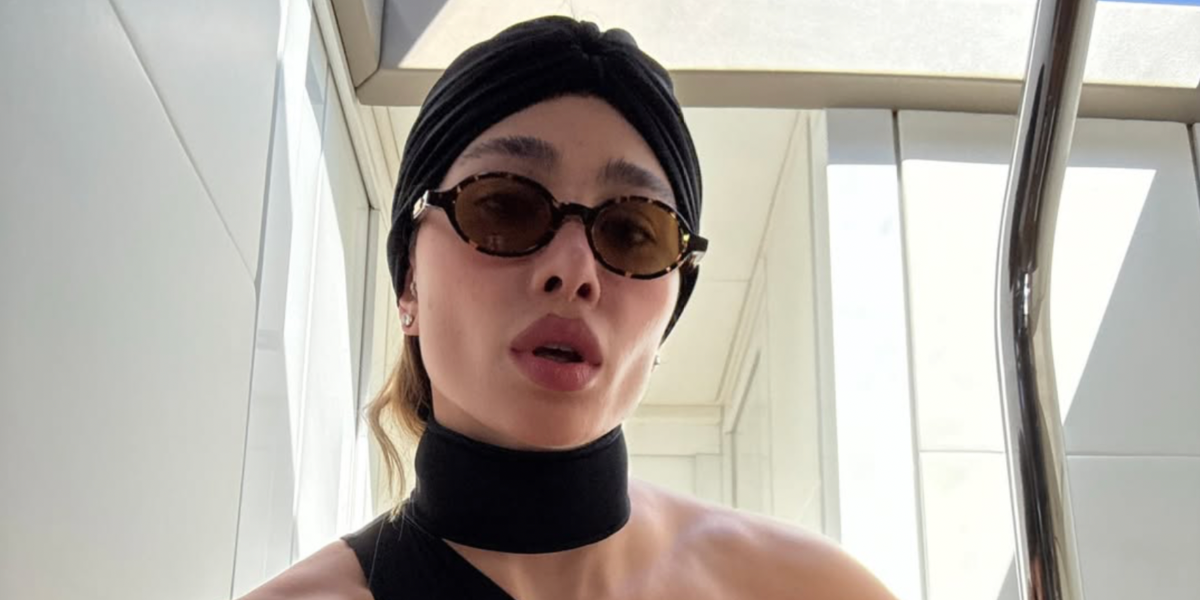 Brazilian actress and influencer Flavia Pavanelli was seen wearing tortoiseshell Bottega Veneta BV1388S 002 oval sunglasses in her Instagram post, May 2025