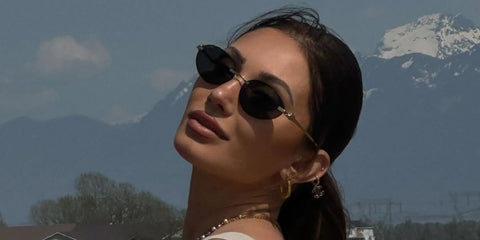 Reality TV star Francesca Farago of Netflix's Too Hot To Handle was seen wearing Cartier Panthere CT0504S 001 rimless sunglasses in her Instagram post, May 2025. Shop online now on Pretavoir