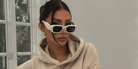 Reality TV star Francesca Farago of Netflix's Too Hot To Handle was seen wearing white Prada PR 17WS 1425S0 Symbole sunglasses in her Instagram post. Shop online now on Pretavoir