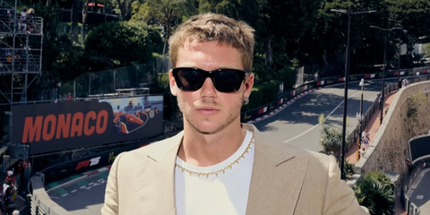 Argentine actor Franco Masini was seen wearing black Givenchy GV One GV40090I 01A sunglasses at the F1 Monaco Grand Prix 2025. Shop online now on Pretavoir