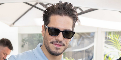 French actor Francois Civil was seen wearing black Gucci GG1539S 001 sunglasses at Hotel Martinez, during Cannes Film Festival 2024.