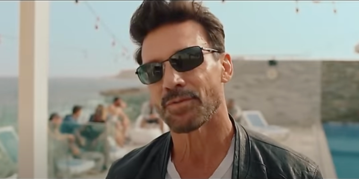 Actor Frank Grillo was seen wearing black Ray-Ban 3498 002/9A Polarised rectangular sunglasses in 2024 movie Hounds of War. Shop online now on Pretavoir
