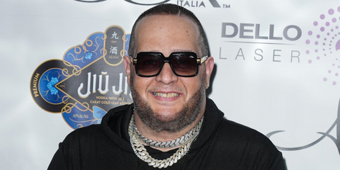 American DJ Frankie Cutlass was seen wearing black Cazal Legends 607/3 011 sunglasses with grey gradient lenses at the Preferred Health Magazine Spring 2026 Issue event in New York City, April 2026.
