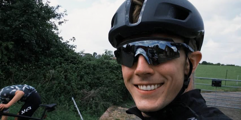 Danish Formula racer Frederik Vesti was seen wearing black Oakley Encoder OO9471 03 Prizm sunglasses in his Instagram post, June 2025.