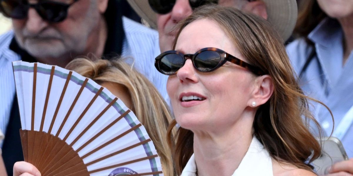Geri Halliwell-Horner was seen wearing tortoiseshell Saint Laurent SL 567 002 sunglasses at the Wimbledon Tennis Championships 2026