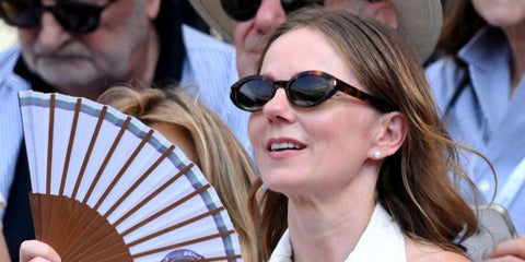 Geri Halliwell-Horner was seen wearing tortoiseshell Saint Laurent SL 567 002 sunglasses at the Wimbledon Tennis Championships 2026