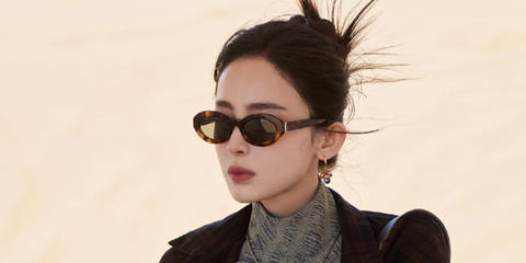 Chinese actress Gulnezer Bextiyar, widely known as Nazha, was seen wearing tortoiseshell Saint Laurent SL M136 002 oval sunglasses while filming for a travel variety show "Random Tour" in October 2024. Shop online now on Pretavoir
