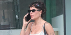 Halsey was seen wearing black Miu Miu MU A04S 16K08Z cat eye sunglasses in Los Angeles, July 2026.