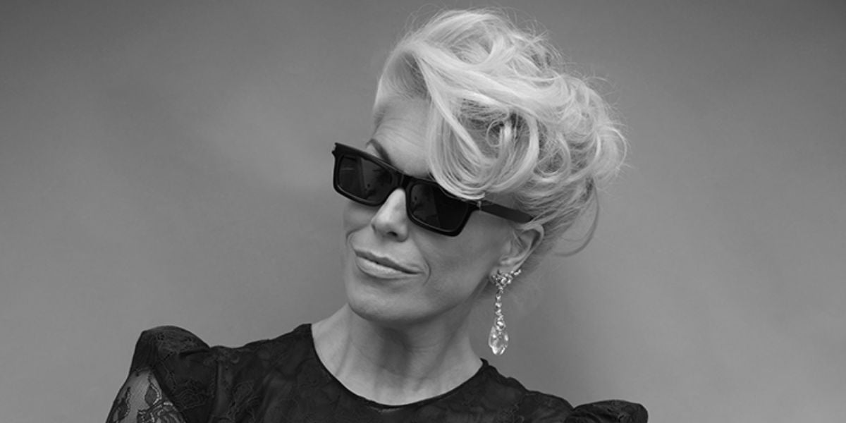 Ted Lasso actress Hannah Waddingham was seen wearing black Saint Laurent Sun SL 461 Betty 001 sunglasses in a Haute Living Los Angeles feature, September 2023