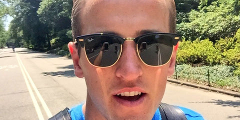 Harry Kane wears Ray-Ban Clubmaster 3016 W0365 Black sunglasses in his social media post