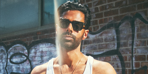 Comedian Hasan Minhaj was seen wearing the iconic black Ray-Ban Wayfarer 2140 901/58 sunglasses with Polarised lenses in an Esquire feature, October 2024