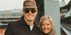 Singer-songwriter Hudson Westbrook was seen wearing gold Gucci GG1957SA 002 square sunglasses with brown lenses following his Boston performance in March 2026.