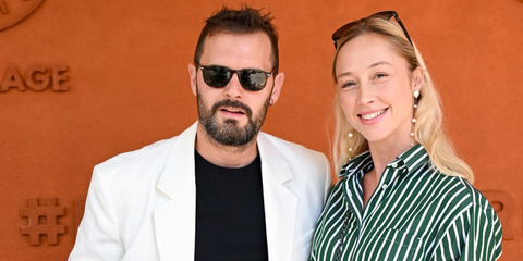 French actor Hugo Becker was seen wearing tortoiseshell Persol 3019S 24/31 sunglasses at the French Open 2025.